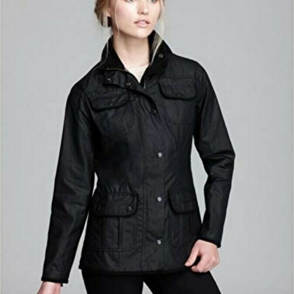 womens black barbour coat